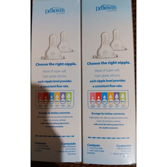 Dr. Brown Anti Colic Bottles NEW 2 TWO 4 oz. Ea. 0 Months+ - Picture 3 of 6